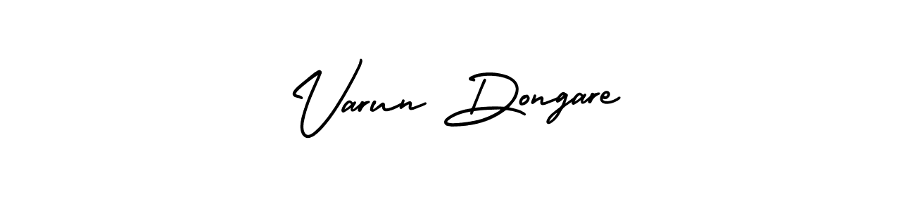 You should practise on your own different ways (AmerikaSignatureDemo-Regular) to write your name (Varun Dongare) in signature. don't let someone else do it for you. Varun Dongare signature style 3 images and pictures png