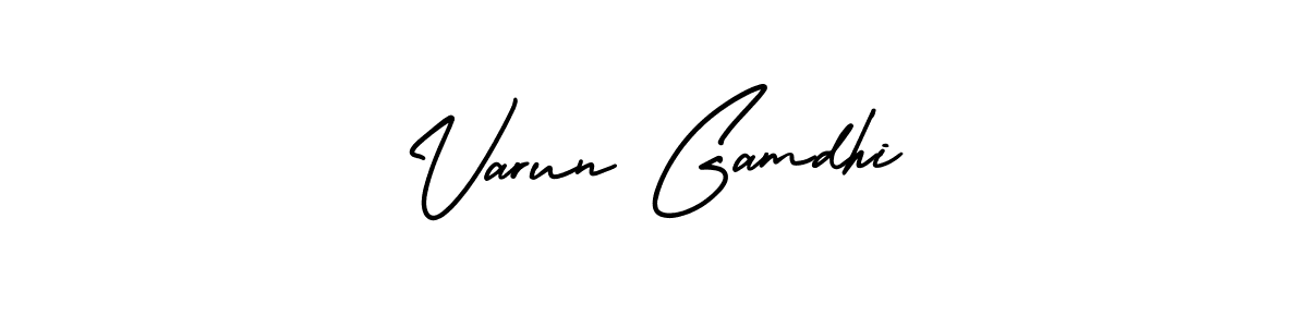 The best way (AmerikaSignatureDemo-Regular) to make a short signature is to pick only two or three words in your name. The name Varun Gamdhi include a total of six letters. For converting this name. Varun Gamdhi signature style 3 images and pictures png
