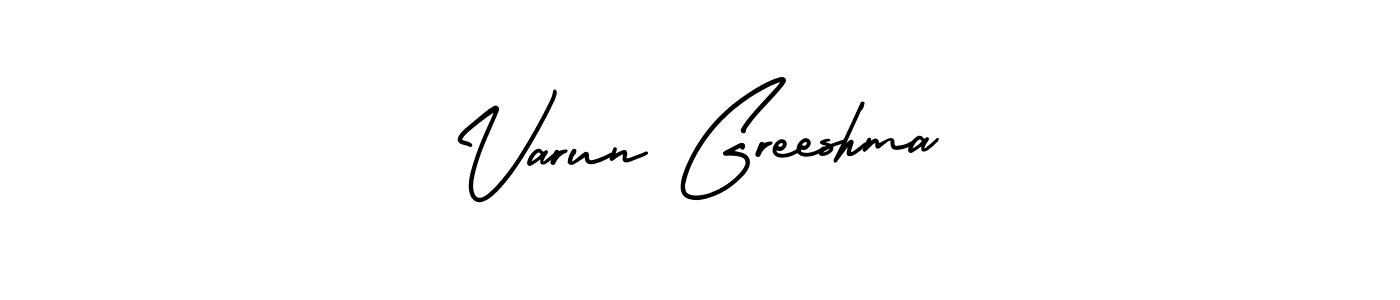 How to make Varun Greeshma signature? AmerikaSignatureDemo-Regular is a professional autograph style. Create handwritten signature for Varun Greeshma name. Varun Greeshma signature style 3 images and pictures png