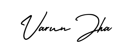 Get inspired by this graceful AmerikaSignatureDemo-Regular signature style for name Varun Jha. Smooth loops and balanced proportions for everyday use. Varun Jha signature style 3 images and pictures png