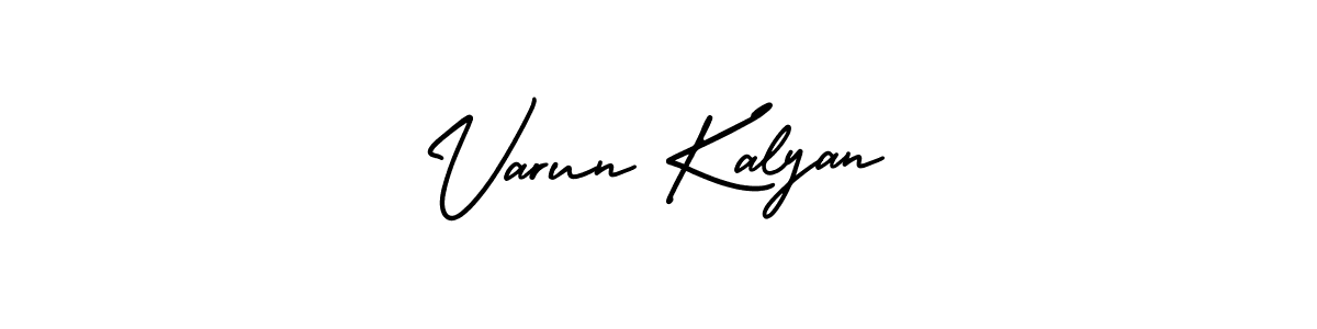 The best way (AmerikaSignatureDemo-Regular) to make a short signature is to pick only two or three words in your name. The name Varun Kalyan include a total of six letters. For converting this name. Varun Kalyan signature style 3 images and pictures png