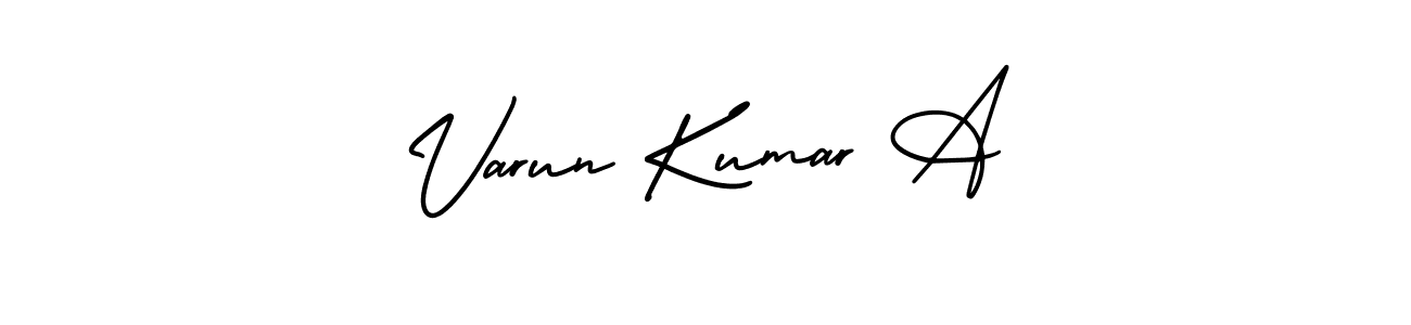 Use a signature maker to create a handwritten signature online. With this signature software, you can design (AmerikaSignatureDemo-Regular) your own signature for name Varun Kumar A. Varun Kumar A signature style 3 images and pictures png