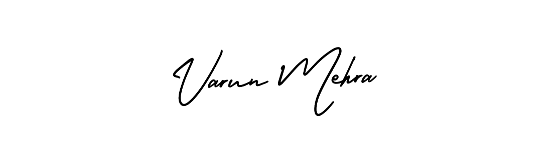 The best way (AmerikaSignatureDemo-Regular) to make a short signature is to pick only two or three words in your name. The name Varun Mehra include a total of six letters. For converting this name. Varun Mehra signature style 3 images and pictures png