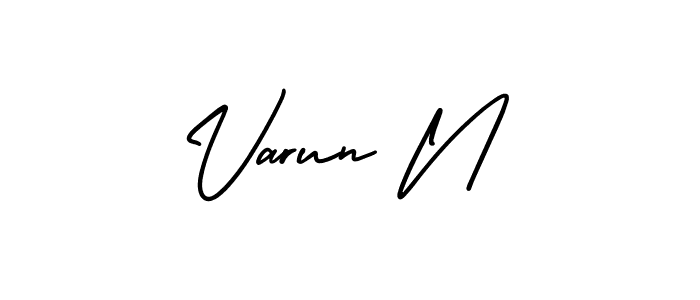 Also You can easily find your signature by using the search form. We will create Varun N name handwritten signature images for you free of cost using AmerikaSignatureDemo-Regular sign style. Varun N signature style 3 images and pictures png