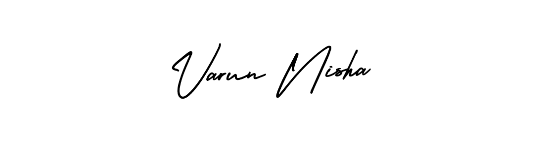 It looks lik you need a new signature style for name Varun Nisha. Design unique handwritten (AmerikaSignatureDemo-Regular) signature with our free signature maker in just a few clicks. Varun Nisha signature style 3 images and pictures png