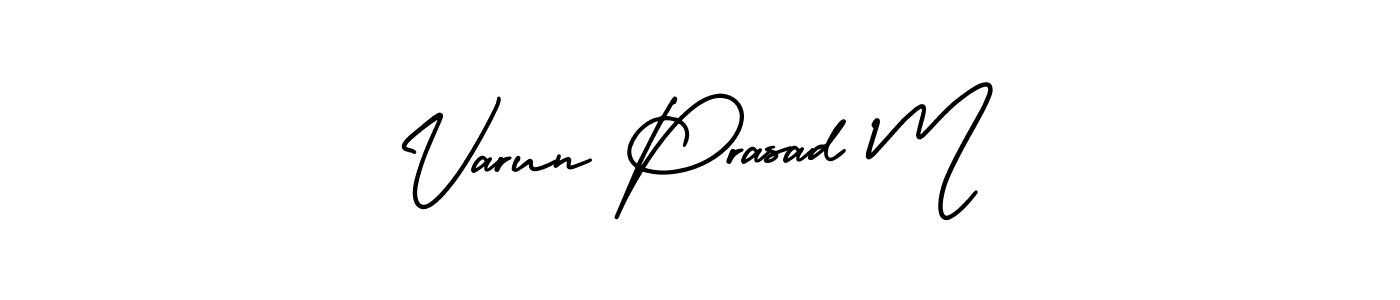 How to make Varun Prasad M name signature. Use AmerikaSignatureDemo-Regular style for creating short signs online. This is the latest handwritten sign. Varun Prasad M signature style 3 images and pictures png