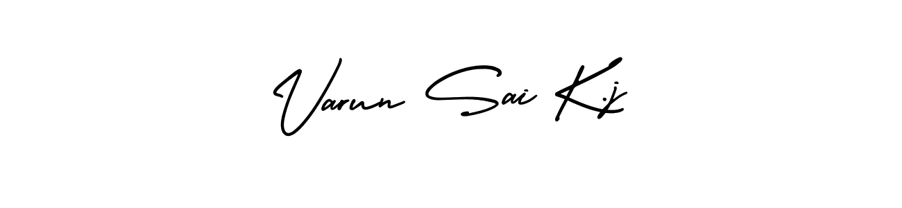 How to make Varun Sai K.j name signature. Use AmerikaSignatureDemo-Regular style for creating short signs online. This is the latest handwritten sign. Varun Sai K.j signature style 3 images and pictures png