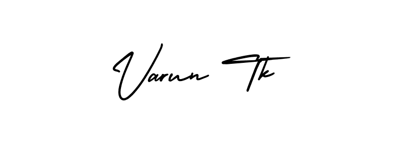 The best way (AmerikaSignatureDemo-Regular) to make a short signature is to pick only two or three words in your name. The name Varun Tk include a total of six letters. For converting this name. Varun Tk signature style 3 images and pictures png