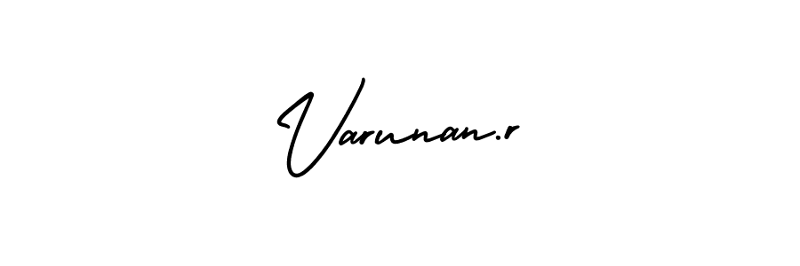 Varunan.r stylish signature style. Best Handwritten Sign (AmerikaSignatureDemo-Regular) for my name. Handwritten Signature Collection Ideas for my name Varunan.r. Varunan.r signature style 3 images and pictures png