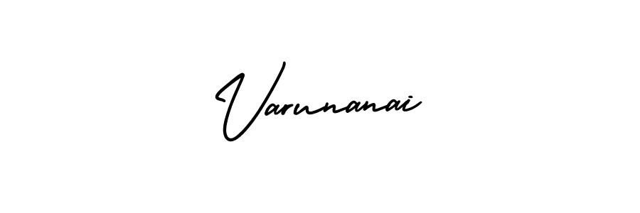 It looks lik you need a new signature style for name Varunanai. Design unique handwritten (AmerikaSignatureDemo-Regular) signature with our free signature maker in just a few clicks. Varunanai signature style 3 images and pictures png