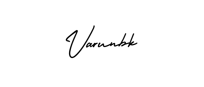The best way (AmerikaSignatureDemo-Regular) to make a short signature is to pick only two or three words in your name. The name Varunbk include a total of six letters. For converting this name. Varunbk signature style 3 images and pictures png