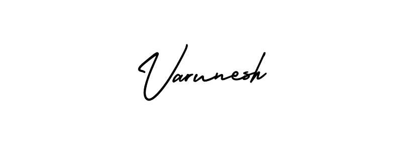 Varunesh stylish signature style. Best Handwritten Sign (AmerikaSignatureDemo-Regular) for my name. Handwritten Signature Collection Ideas for my name Varunesh. Varunesh signature style 3 images and pictures png