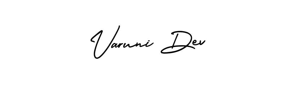 How to Draw Varuni Dev signature style? AmerikaSignatureDemo-Regular is a latest design signature styles for name Varuni Dev. Varuni Dev signature style 3 images and pictures png