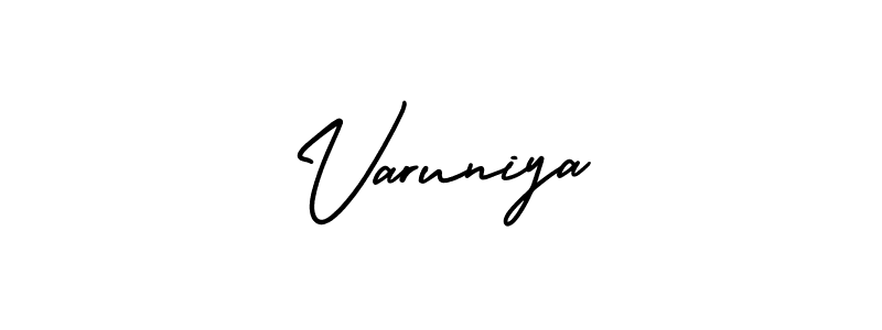 How to Draw Varuniya signature style? AmerikaSignatureDemo-Regular is a latest design signature styles for name Varuniya. Varuniya signature style 3 images and pictures png