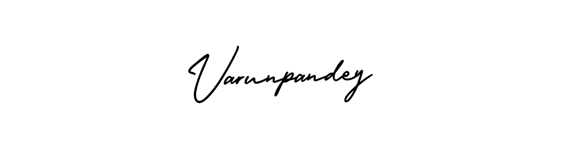 The best way (AmerikaSignatureDemo-Regular) to make a short signature is to pick only two or three words in your name. The name Varunpandey include a total of six letters. For converting this name. Varunpandey signature style 3 images and pictures png