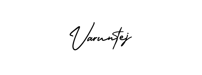 if you are searching for the best signature style for your name Varuntej. so please give up your signature search. here we have designed multiple signature styles  using AmerikaSignatureDemo-Regular. Varuntej signature style 3 images and pictures png