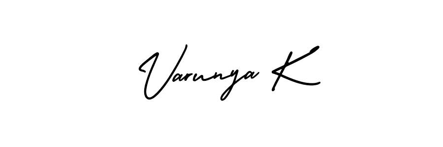 Check out images of Autograph of Varunya K name. Actor Varunya K Signature Style. AmerikaSignatureDemo-Regular is a professional sign style online. Varunya K signature style 3 images and pictures png