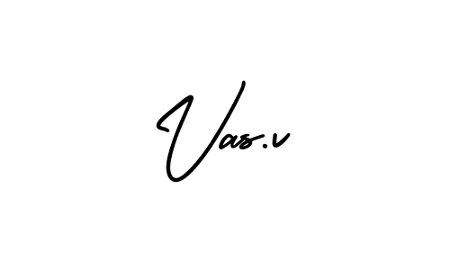 How to make Vas.v name signature. Use AmerikaSignatureDemo-Regular style for creating short signs online. This is the latest handwritten sign. Vas.v signature style 3 images and pictures png