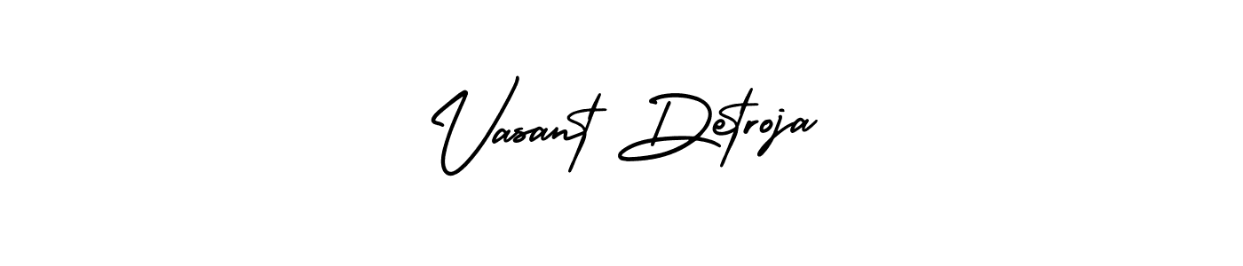 How to make Vasant Detroja signature? AmerikaSignatureDemo-Regular is a professional autograph style. Create handwritten signature for Vasant Detroja name. Vasant Detroja signature style 3 images and pictures png