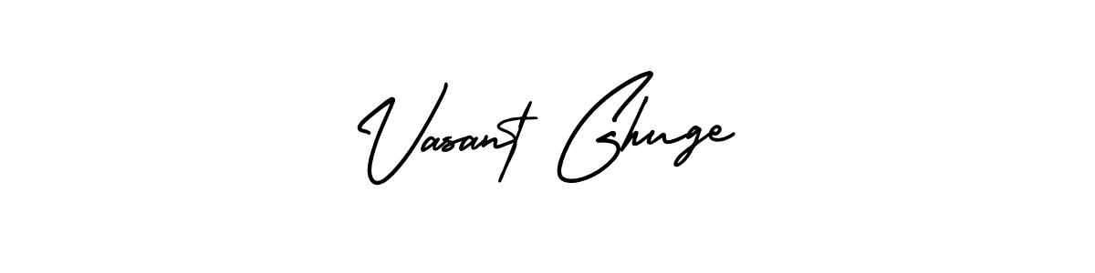 You should practise on your own different ways (AmerikaSignatureDemo-Regular) to write your name (Vasant Ghuge) in signature. don't let someone else do it for you. Vasant Ghuge signature style 3 images and pictures png