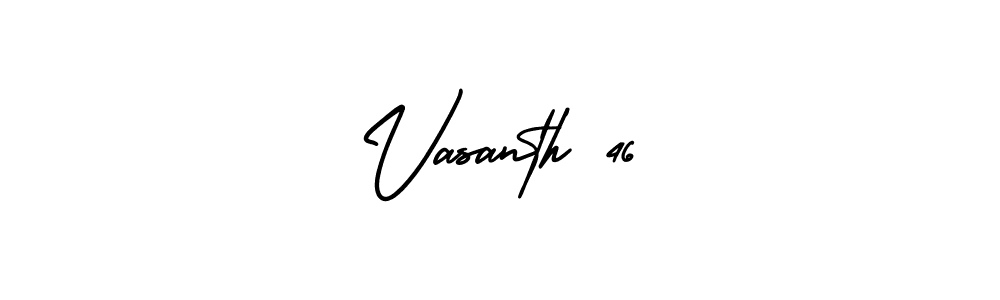 Vasanth 46 stylish signature style. Best Handwritten Sign (AmerikaSignatureDemo-Regular) for my name. Handwritten Signature Collection Ideas for my name Vasanth 46. Vasanth 46 signature style 3 images and pictures png