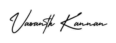 A dynamic signature style for Vasanth Kannan using AmerikaSignatureDemo-Regular script. Designed to look authentic, handwritten, and professional. Vasanth Kannan signature style 3 images and pictures png