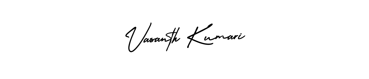 The best way (AmerikaSignatureDemo-Regular) to make a short signature is to pick only two or three words in your name. The name Vasanth Kumari include a total of six letters. For converting this name. Vasanth Kumari signature style 3 images and pictures png