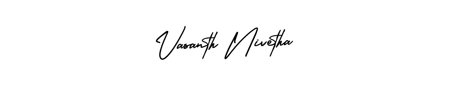 How to Draw Vasanth Nivetha signature style? AmerikaSignatureDemo-Regular is a latest design signature styles for name Vasanth Nivetha. Vasanth Nivetha signature style 3 images and pictures png