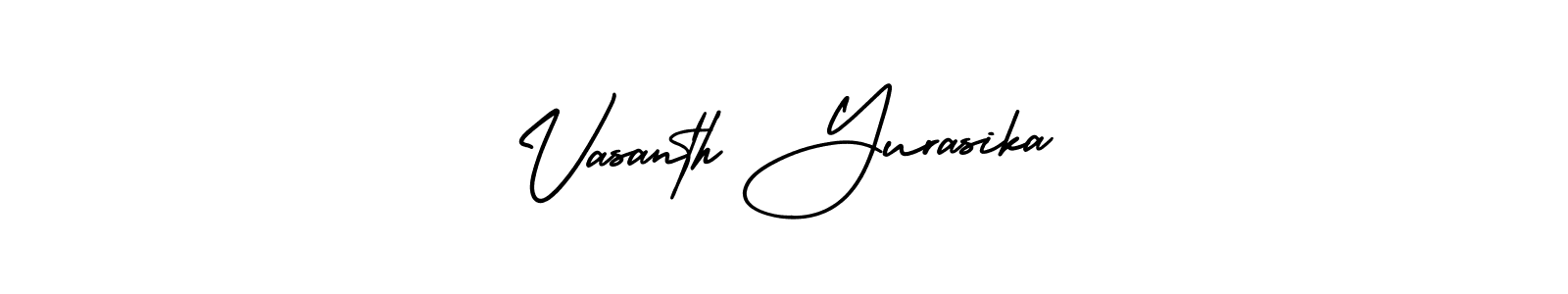 The best way (AmerikaSignatureDemo-Regular) to make a short signature is to pick only two or three words in your name. The name Vasanth Yurasika include a total of six letters. For converting this name. Vasanth Yurasika signature style 3 images and pictures png