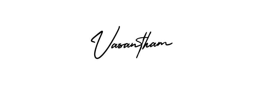Vasantham stylish signature style. Best Handwritten Sign (AmerikaSignatureDemo-Regular) for my name. Handwritten Signature Collection Ideas for my name Vasantham. Vasantham signature style 3 images and pictures png