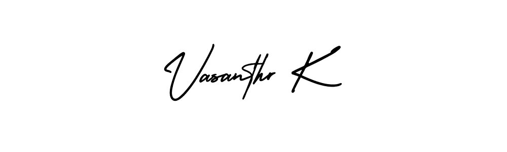 Use a signature maker to create a handwritten signature online. With this signature software, you can design (AmerikaSignatureDemo-Regular) your own signature for name Vasanthr K. Vasanthr K signature style 3 images and pictures png