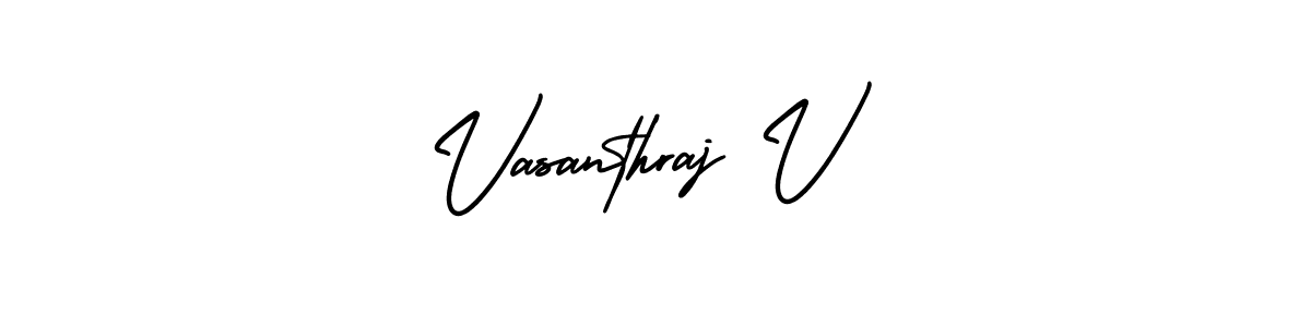 if you are searching for the best signature style for your name Vasanthraj V. so please give up your signature search. here we have designed multiple signature styles  using AmerikaSignatureDemo-Regular. Vasanthraj V signature style 3 images and pictures png