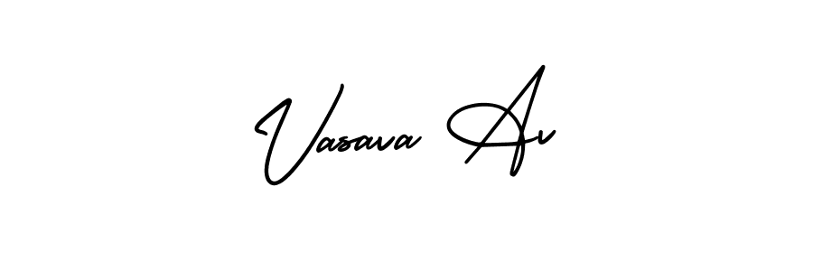 Check out images of Autograph of Vasava Av name. Actor Vasava Av Signature Style. AmerikaSignatureDemo-Regular is a professional sign style online. Vasava Av signature style 3 images and pictures png