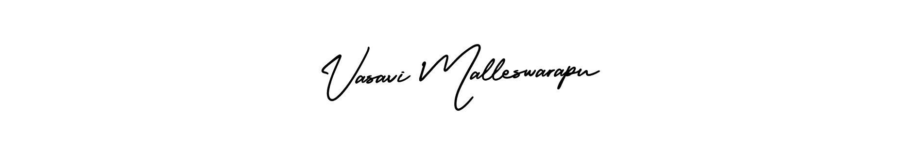 How to make Vasavi Malleswarapu name signature. Use AmerikaSignatureDemo-Regular style for creating short signs online. This is the latest handwritten sign. Vasavi Malleswarapu signature style 3 images and pictures png