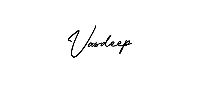 How to make Vasdeep name signature. Use AmerikaSignatureDemo-Regular style for creating short signs online. This is the latest handwritten sign. Vasdeep signature style 3 images and pictures png