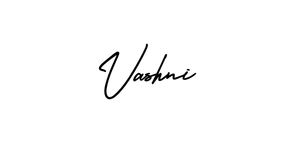 You should practise on your own different ways (AmerikaSignatureDemo-Regular) to write your name (Vashni) in signature. don't let someone else do it for you. Vashni signature style 3 images and pictures png