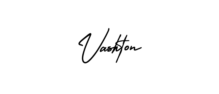 You should practise on your own different ways (AmerikaSignatureDemo-Regular) to write your name (Vashton) in signature. don't let someone else do it for you. Vashton signature style 3 images and pictures png
