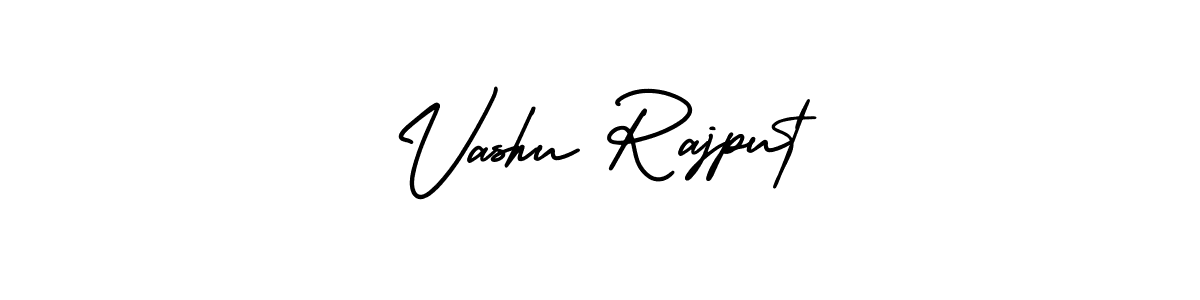 The best way (AmerikaSignatureDemo-Regular) to make a short signature is to pick only two or three words in your name. The name Vashu Rajput include a total of six letters. For converting this name. Vashu Rajput signature style 3 images and pictures png