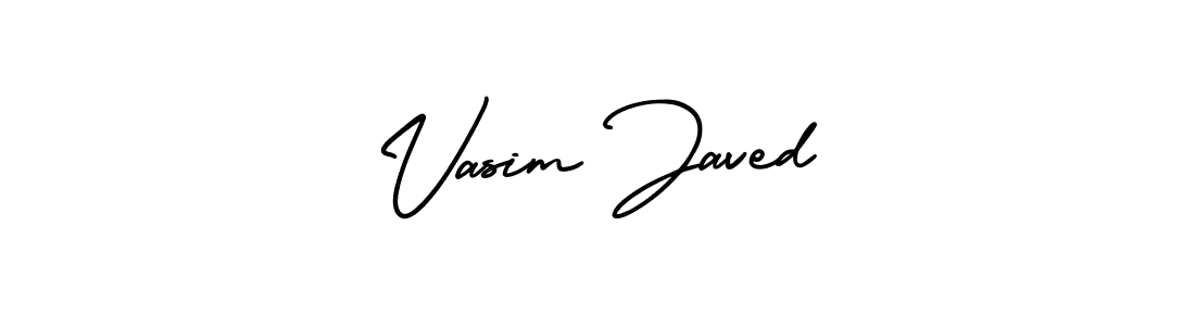 Make a beautiful signature design for name Vasim Javed. With this signature (AmerikaSignatureDemo-Regular) style, you can create a handwritten signature for free. Vasim Javed signature style 3 images and pictures png