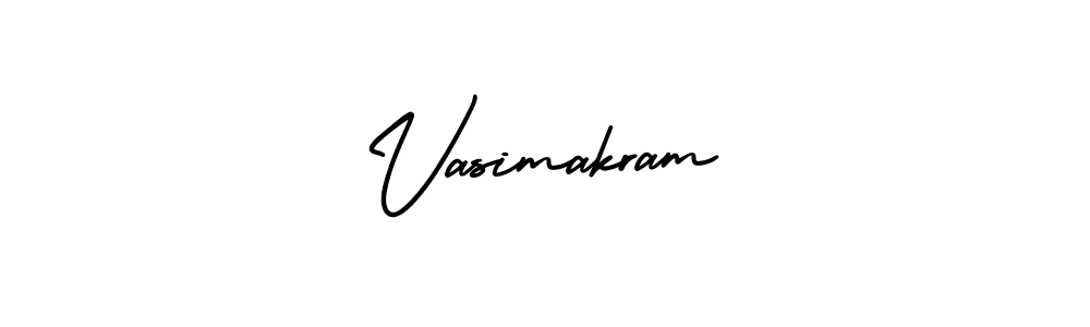 How to make Vasimakram name signature. Use AmerikaSignatureDemo-Regular style for creating short signs online. This is the latest handwritten sign. Vasimakram signature style 3 images and pictures png