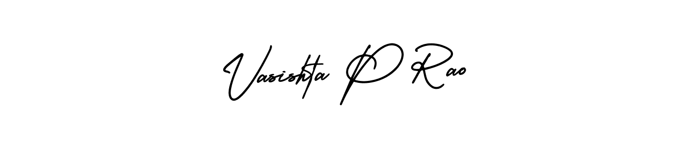 How to make Vasishta P Rao name signature. Use AmerikaSignatureDemo-Regular style for creating short signs online. This is the latest handwritten sign. Vasishta P Rao signature style 3 images and pictures png
