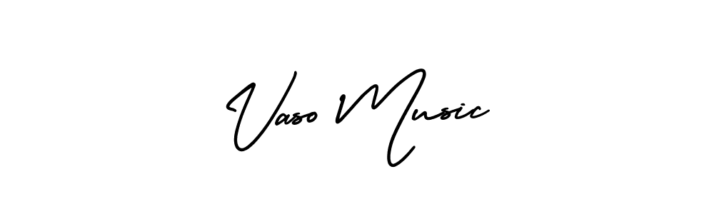 You should practise on your own different ways (AmerikaSignatureDemo-Regular) to write your name (Vaso Music) in signature. don't let someone else do it for you. Vaso Music signature style 3 images and pictures png