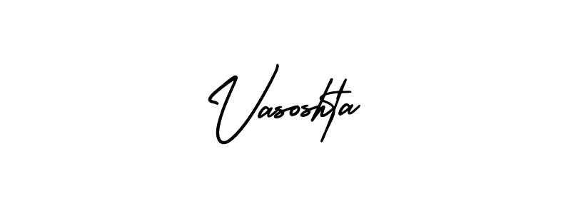 The best way (AmerikaSignatureDemo-Regular) to make a short signature is to pick only two or three words in your name. The name Vasoshta include a total of six letters. For converting this name. Vasoshta signature style 3 images and pictures png
