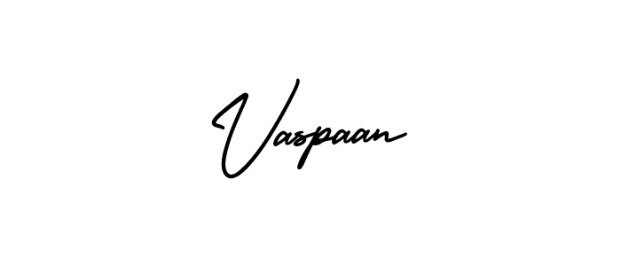 How to make Vaspaan name signature. Use AmerikaSignatureDemo-Regular style for creating short signs online. This is the latest handwritten sign. Vaspaan signature style 3 images and pictures png