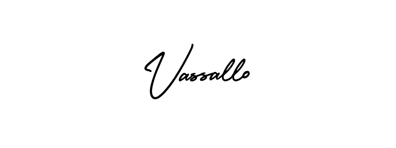 How to make Vassallo name signature. Use AmerikaSignatureDemo-Regular style for creating short signs online. This is the latest handwritten sign. Vassallo signature style 3 images and pictures png