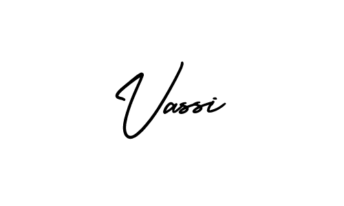 How to make Vassi name signature. Use AmerikaSignatureDemo-Regular style for creating short signs online. This is the latest handwritten sign. Vassi signature style 3 images and pictures png