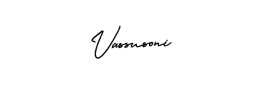 if you are searching for the best signature style for your name Vassusoni. so please give up your signature search. here we have designed multiple signature styles  using AmerikaSignatureDemo-Regular. Vassusoni signature style 3 images and pictures png