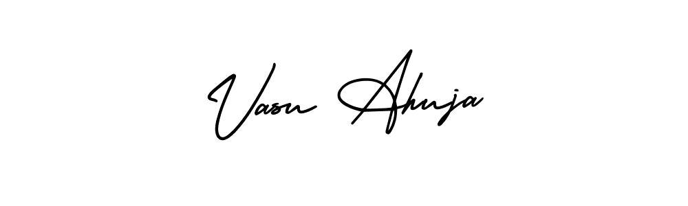 if you are searching for the best signature style for your name Vasu Ahuja. so please give up your signature search. here we have designed multiple signature styles  using AmerikaSignatureDemo-Regular. Vasu Ahuja signature style 3 images and pictures png