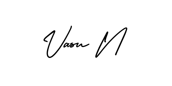 It looks lik you need a new signature style for name Vasu N. Design unique handwritten (AmerikaSignatureDemo-Regular) signature with our free signature maker in just a few clicks. Vasu N signature style 3 images and pictures png