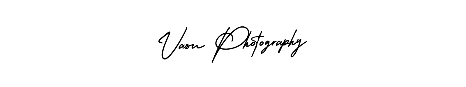 The best way (AmerikaSignatureDemo-Regular) to make a short signature is to pick only two or three words in your name. The name Vasu Photography include a total of six letters. For converting this name. Vasu Photography signature style 3 images and pictures png